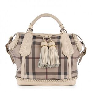 BURBERRY Smoked Check Eller Tassel Bag